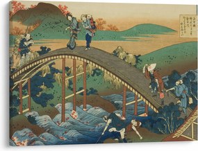 Tablou - Katsushika Hokusai, Ariwara no Narihirafrom the series One Hundred, Poems Explained by the Nurse (Hyakunin isshu uba ga etoki), reproducere (70x50 cm)
