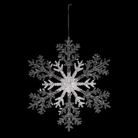 Set de decorațiuni de Crăciun Fulgi de zăpadă, 4 bucăți, argintiu, 23 x 1 x 26 cm