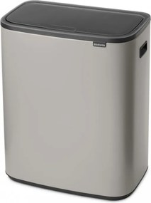 Cos de gunoi Brabantia Bo Touch 1010456, 2x30 l, Deschidere lina si silentioasa, Gri