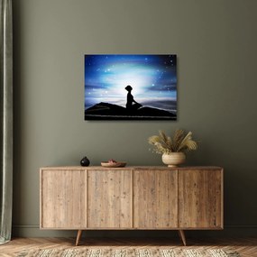 Tablou pe sticlă - Femaia meditând (70x50 cm)