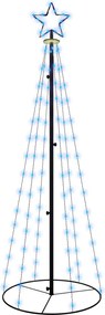 vidaXL Brad de Crăciun conic, 108 LED-uri, albastru, 70x180 cm