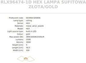 Plafoniera LED design modern HEX 100x56cm