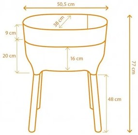 Recipient înalt de cultivare Plastia Urbalive, crem