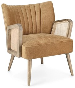 Fotoliu elegant Virna Velvet galben mustar