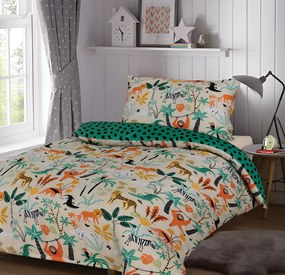 Lenjerie de pat din microfibra pentru copii JUNGLE FRIENDS colorat Dimensiune lenjerie de pat: 70 x 90 cm | 140 x 200 cm