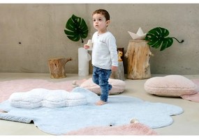 Covor pentru copii albastru deschis lavabil/țesut manual din bumbac 110x170 cm Puffy Dream – Lorena Canals