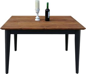Masă lemn masiv Dining Timeless Negru, 120 × 80 × 76 cm