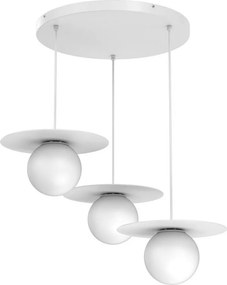 Lustră suspendată pe cablu FLAT 3xE27/15W/230V alb