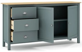 Comodă verde prăfuit din lemn de pin 150x80x40 cm Misti – Marckeric