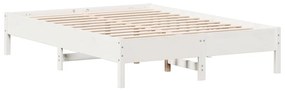 842695 vidaXL Cadru de pat, alb, 150x200 cm, lemn masiv de pin
