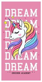 Prosop de plajă roz cu unicorn Lăţime: 70 cm | Lungime: 140 cm