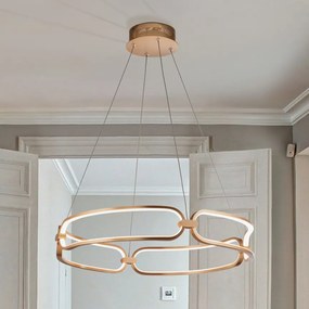 Lustra LED design ultra-modern 60cm Colette auriu roze