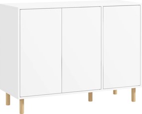 HOMCOM Bufet Modern cu 2 Dulapuri și 3 Rafturi, Mobilier Multifuncțional din Lemn, 107x40x80 cm, Alb | Aosom Romania