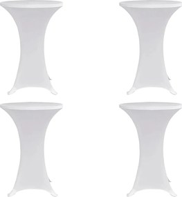 vidaXL Husă de masă cu picior Ø60 cm, 4 buc., alb, elastic