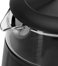 Cana electrica Adler AD 1305 BS, 1850/2200 W, 1,7 L, Control tactil, Afisaj LCD color, 5 setari de temperatura 40-100°C, Filtru anticalcar, Negru/Gri