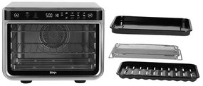 Cuptor multifunctional NINJA Foodi DT200EU, 2400W, 29L, 10in1, Timer, Convectie, Ecran tactil, Gatit uniform pe doua nivele, Inox/negru