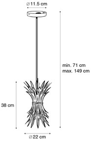 Lampă suspendată Art Deco aurie - Wesley