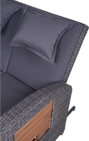 Canapea de grădină gri din ratan artificial Bari – Garden Pleasure