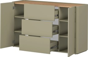 Comodă cu sertare Elivo 150 cm - eucalipt / stejar baltic dune