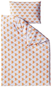 Lenjerie de pat din bumbac pentru patut FOX alb