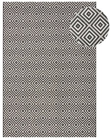 Traversă de exterior NORTHRUGS Karo, 80 x 150 cm, negru-alb