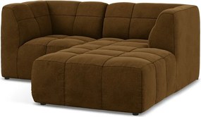 Colțar galben muștar cu tapițerie din catifea (cu colț pe partea dreaptă/cu șezlong) Aloha – Makamii