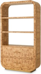 Dulap cu Rafturi design LUX, Furnir Burl Mappa, Maro, Quinton