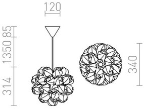 Lustră pe cablu COCO 1xE27/28W/230V RED-Design Rendl-R12384