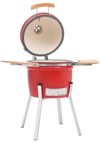 vidaXL Grătar cu afumătoare Kamado, ceramică, 33 cm