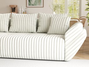 Canapea extensibilă dumonde cu ladă de depozitare si sezut confortabil din spuma high-density, Berlin Ambience Ivory 250x100 cm