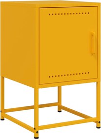 vidaXL Noptieră, galben muștar, 36x39x60,5 cm, oțel