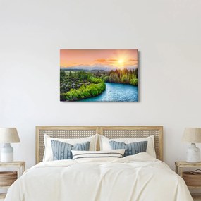 Tablou - Pădure peisaj montan (90x60 cm)