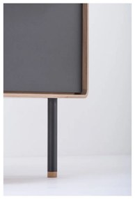 Comodă neagră/în culoare naturală înaltă din lemn de stejar 60x100 cm Fina – Gazzda