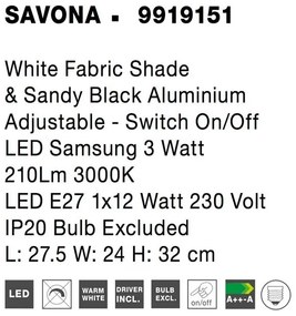Aplica cu reader LED design modern SAVONA NVL-9919151