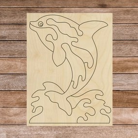 Ajutor senzorial din lemn Montessori - Delfin | SENTOP H015 Plop