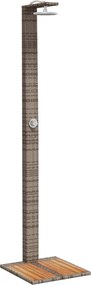 vidaXL Duș de exterior, gri, 50x55x224 cm, poliratan și lemn acacia