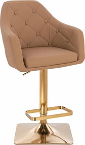 HR831KW Scaun Caramel Piele Ecologica Premium Soft cu Bază Aurie