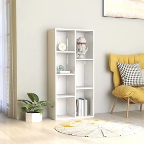 801113 vidaXL Bibliotecă, alb extralucios, 50 x 25 x 106 cm, PAL