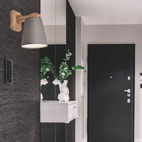 Aplică ANDREA 1xE27/60W/230V stejar/gri