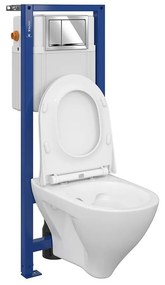 Set vas wc suspendat Mille Plus cu capac soft close, rezervor incastrat Aqua 02 si clapeta crom lucios