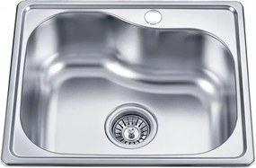 Chiuveta inox Inter Ceramic Alpaca cu o cuva finisaj crom lucios 47.5x40 cm