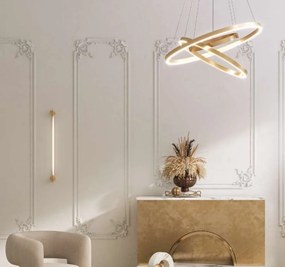 Lustra cu 3 inele LED design modern Rim alama 80cm, 3000K