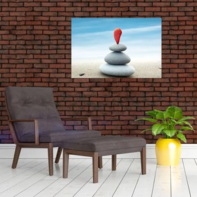 Tablou -Echilibru cu pietre (90x60 cm)