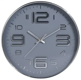 Ceas perete Decora EH, plastic, gri, 30 cm