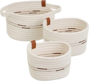 Coșuri de depozitare 3 buc. din material textil 30x18x14 cm – Casa Selección