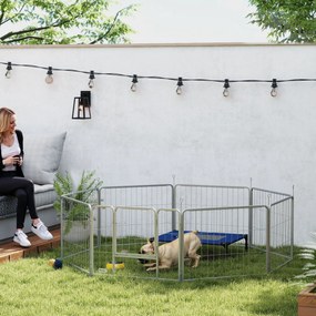 PawHut Tarc pentru animale, gard pentru câini, loc de joacă pentru animale, flexibil adaptabil, oțel inoxidabil | Aosom Romania