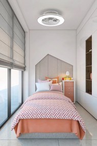 Lustra LED Smart cu Ventilator si telecomanda ALISIO MINI alb