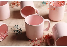 Set 6 căni Kütahya Porselen Classic, 330 ml, roz