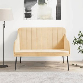 351472 vidaXL Bancă, crem, 110x76x80 cm, catifea