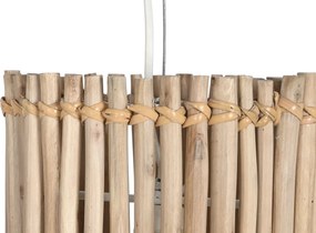 Lustră suspendată din rămurele de eucalipt, alb și natur, cu 3 brațe, 40 x 20 cm, „Joigny”